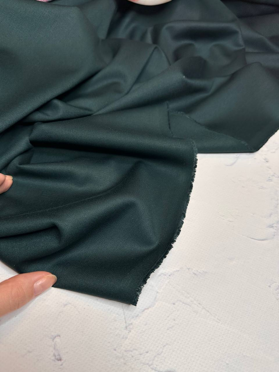 Костюмно-плательная смесовая однотонная поливискоза (64%полиэстер/33%вискоза/3%эластан, Сосна, 148, 285 гр/м2)