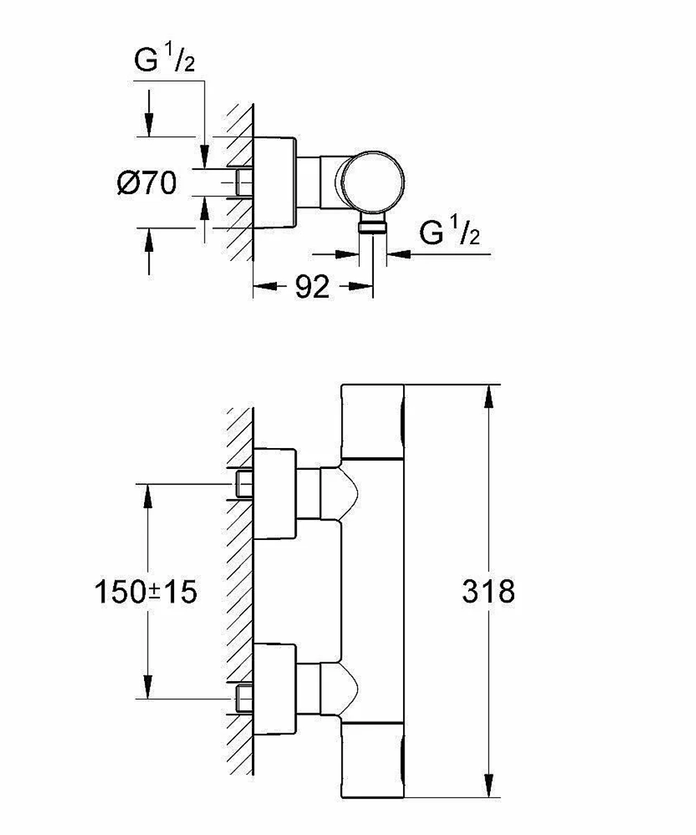Смеситель для душа Grohe Grohtherm 3000 Cosmopolitan 34274 000