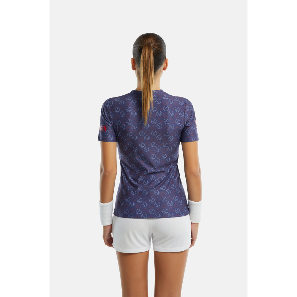 ОДЕЖДА ДЛЯ ТЕННИСА Женская, Футболка HYDROGEN TENNIS BALLS ALL OVER TECH .