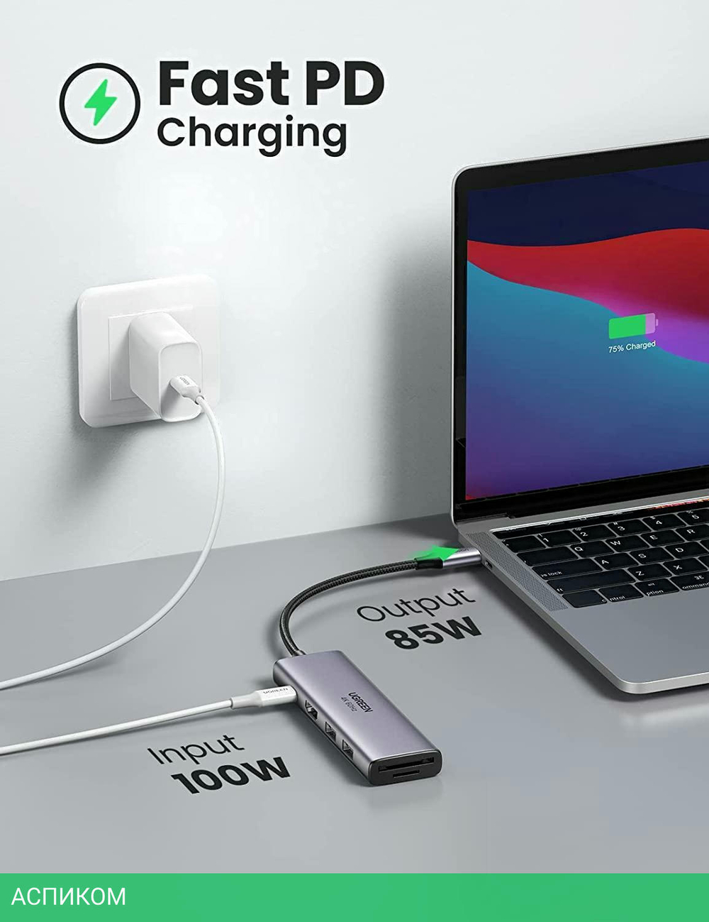 Док-станция Ugreen CM511-60383 Space Gray (60383)