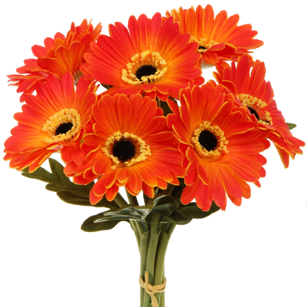 Цветы искусственные «Natur» 33см Герберы 7шт оранжевые