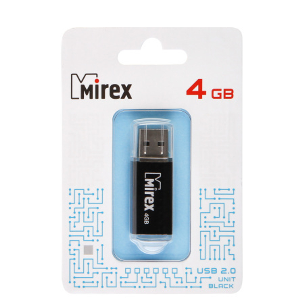 USB Флешка 4GB Mirex UNIT, USB 2.0, черная