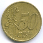 50 евроцентов 2002 год. Ирландия. Регулярный выпуск. Тип 1. Нордик VF