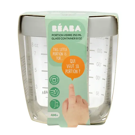 Стеклянный контейнер Beaba Glass Portion Jar 250 ml Light Mist