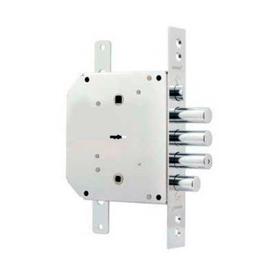 Замок Рязань врезной ЗВ 9-6 КТЗ/15 прав. постель/медь/хром 77404/77418