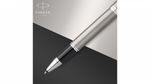 Ручка-роллер Parker IM Stainless Steel CT, стержень: F, цвет чернил: black, в подарочной упаковке.