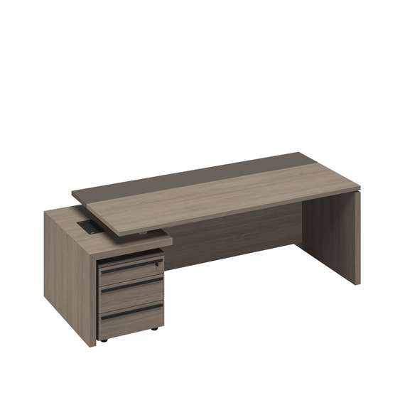 Стол руководителя с тумбой 3-ящичной с замком левый РС 119 ДЧ/ЛС