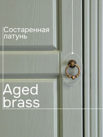 Шкаф распашной для одежды Неаполь из натурального дерева, зеленый