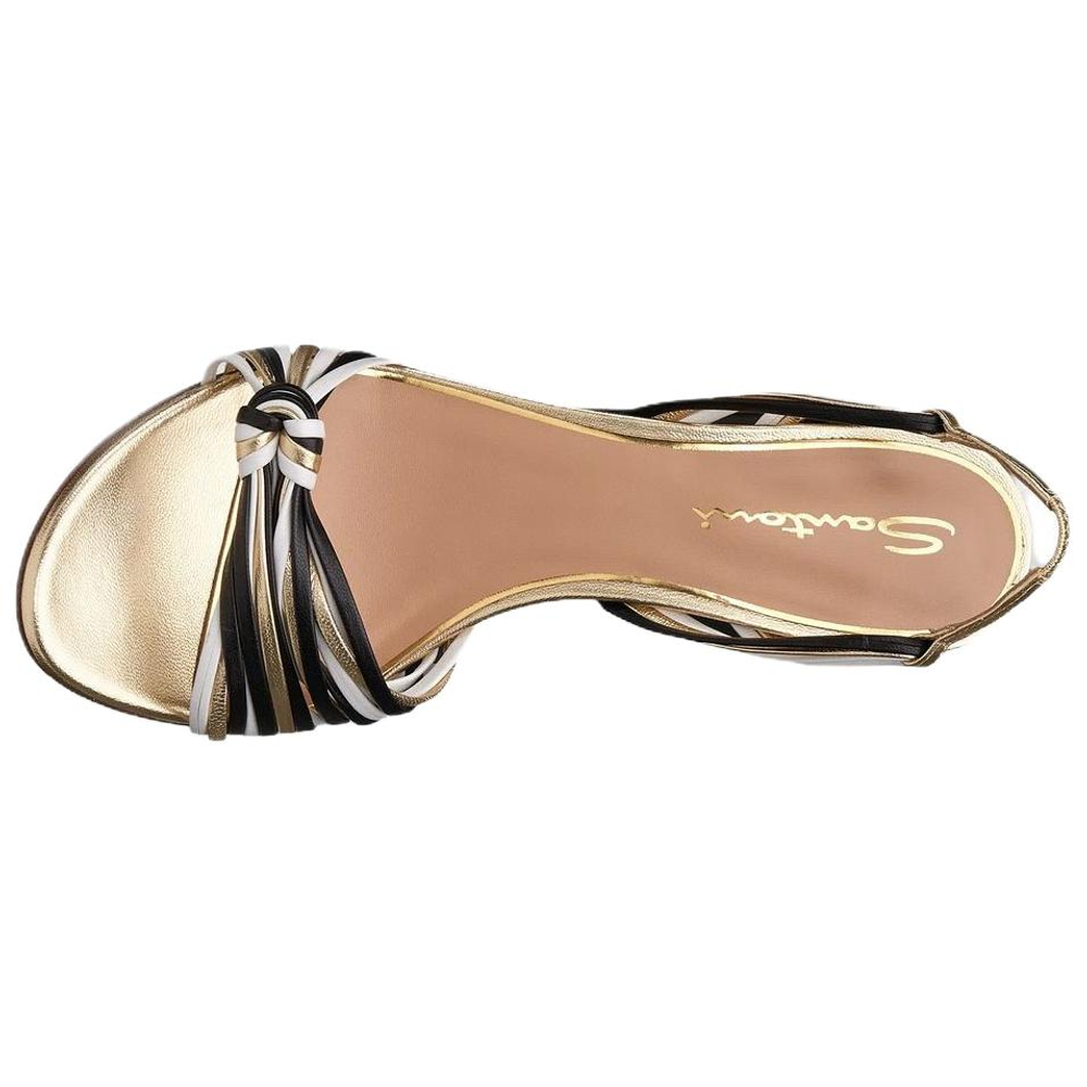 Santoni Leather One Strap Sandals 8.4cm Women"s Gold