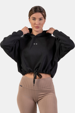 Укороченная толстовка Nebbia 421 GLoose Fit Crop Hoodie Iconic Black