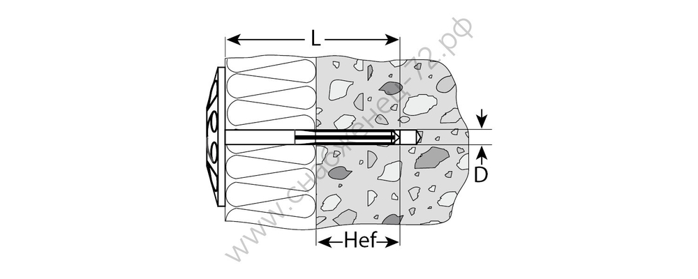 ЗУБР 10 x 90 мм, дюбель для изоляционных материалов, пластиковый стержень, 100 шт (4-301505-10-090_z01)
