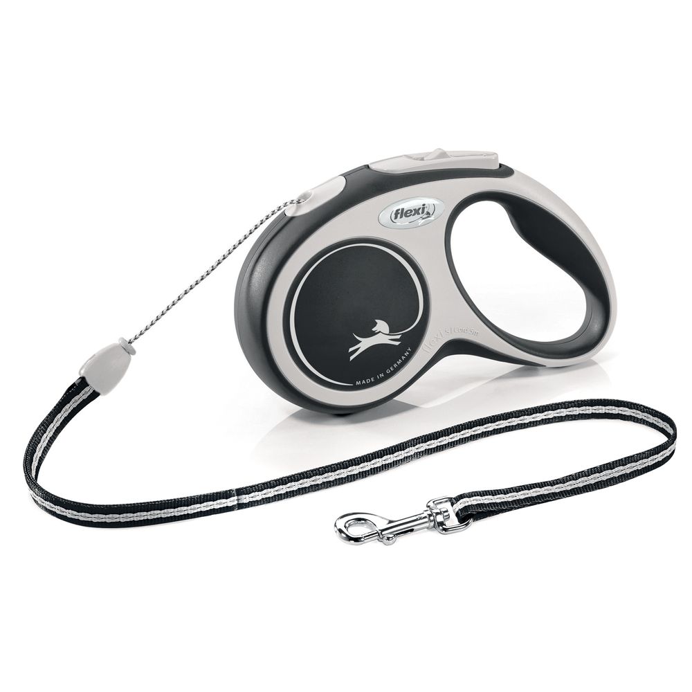 Рулетка flexi NEW LINE Comfort S (до 12 кг) трос 5 м серый/черный