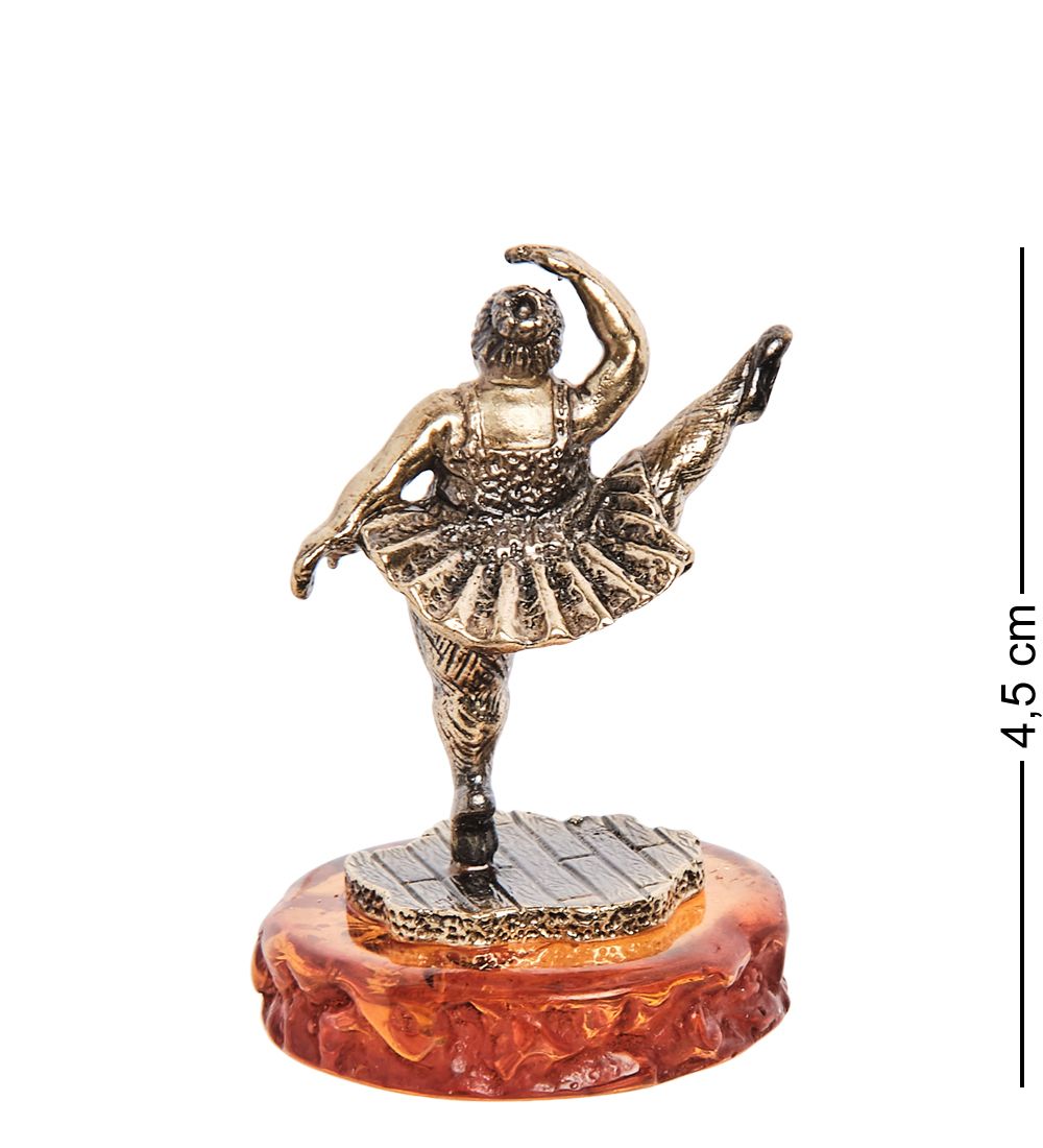 Народные промыслы AM-3284 Фигурка «Балерина Боди позитив» (латунь, янтарь)