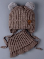 Шапка детская зимняя вязаная и снуд