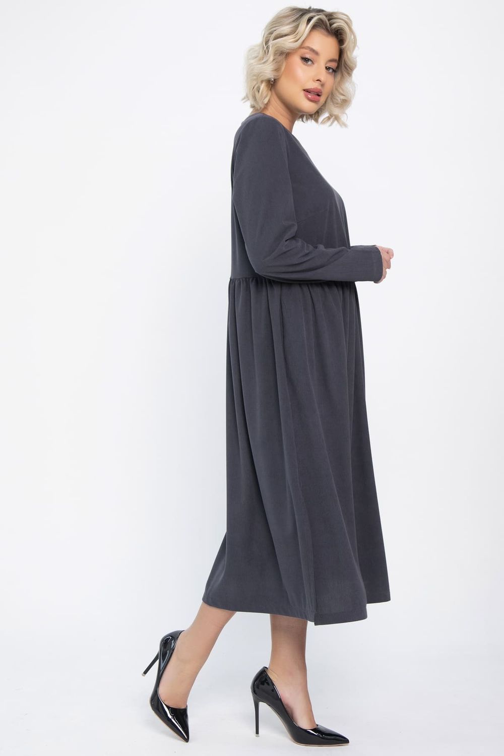 Платье из вельвета Андреа (графит) П14801-25М LT Collection