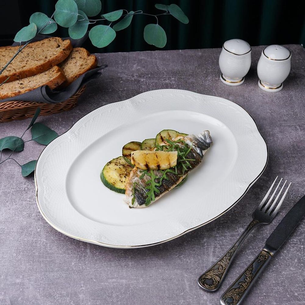 Блюдо овальное 36*27 см h2,8 см Gold Aristocrat Noble [1]