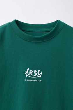 ZARA ФУТБОЛКА С НАДПИСЬЮ, СИНЕ-ЗЕЛЕНЫЙ