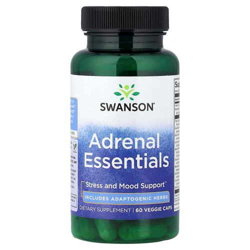 Swanson, Adrenal Essentials, 60 растительных капсул