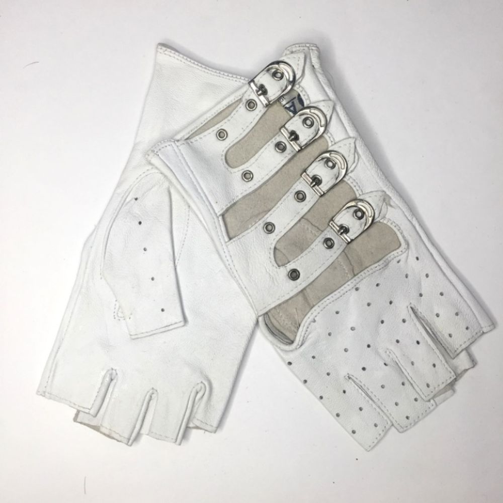 Перчатки женские кожа без пальцев Alady белые 4пр.