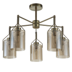 Светильник на штанге 5x40Вт E14, металл/стекло, бронза