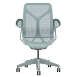 Кресло Herman Miller Cosm, средняя спинка, цвет Glacier, подлокотники «лепестки» (Leaf)