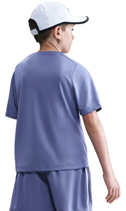 Детская теннисная футболка Nike Boys Multi Dri-FIT Short-Sleeve Top - world indigo/white