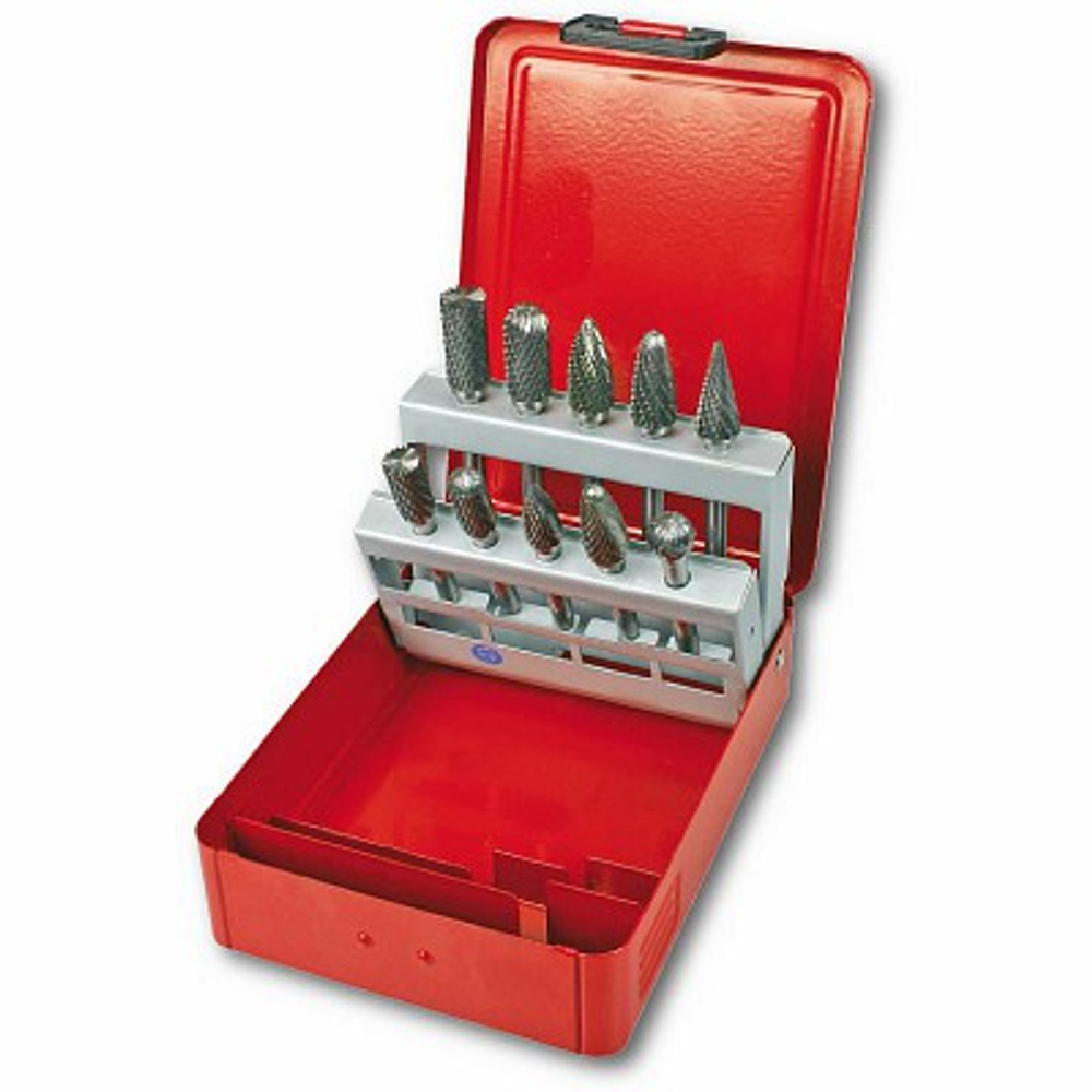 988 E/S10 Набор бор-фрез из твердого сплава в ящике из стали, 10 предметов, USAG(Италия)