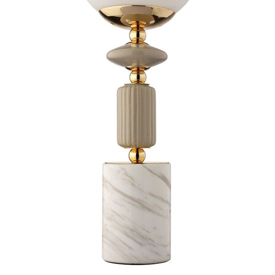 6580/1T CLASSI LN25 53 французское золото, серый/белый металл, керамика/стекло Лампа настольная E14 1*40W 220V VIVIEN