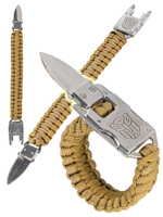 Браслет с ножом на запястье из паракорда, тактический с ножом, цвет зеленый, браслет выживания, нож на запястье