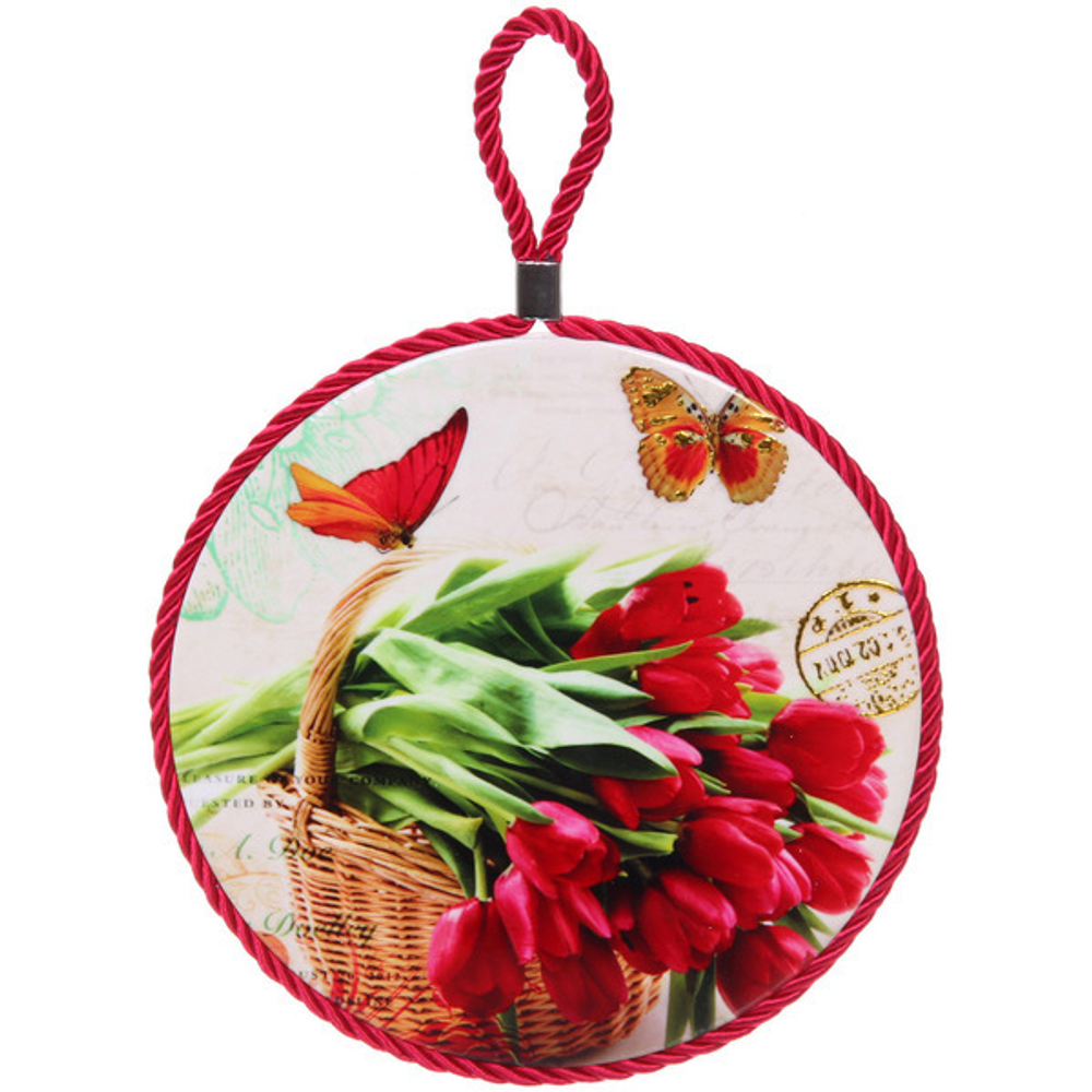 Подставка керамическая 16 см «Корзина тюльпанов»