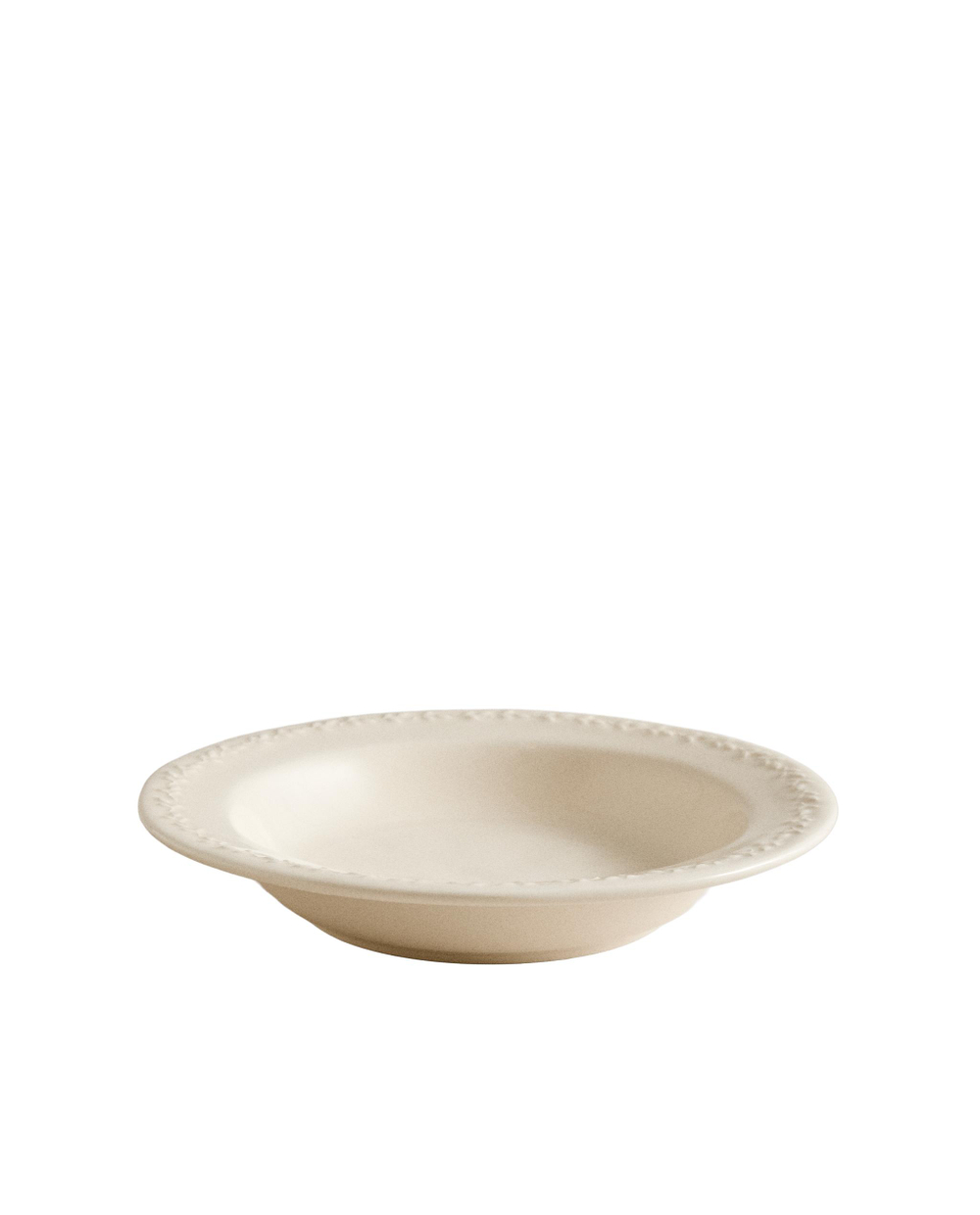 Zara Home тарелка глубокая из фаянса, цвет кремовый, 23.8 см