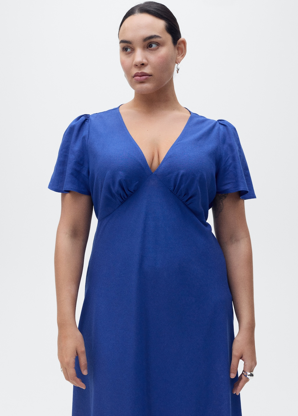 Льняное платье с цветами