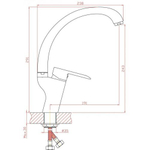 СМЕСИТЕЛЬ Д КУХНИ VODA FUTURE FT03 С ПОВОРОТНЫМ ИЗЛИВОМ