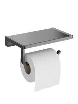 Держатель для туалетной бумаги STWORKI Эстерсунд S31345GB настенный, вороненая сталь, с полкой