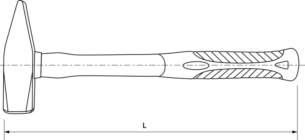 PHH500 Молоток слесарный с фиберглассовой рукояткой, 500 гр.