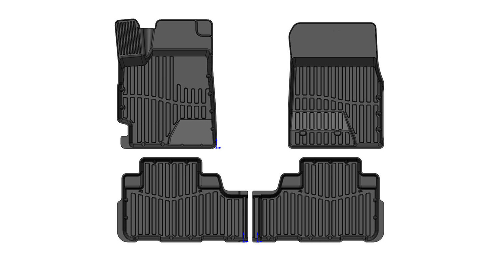 Коврики резиновые в салон 3D PREMIUM для Toyota Highlander (2010-2013) SRTK.PR.TY.HI.10G.02X72