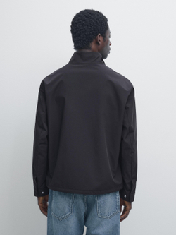 Massimo Dutti Куртка из эластичной ткани с двойной молнией, морской темно-синий