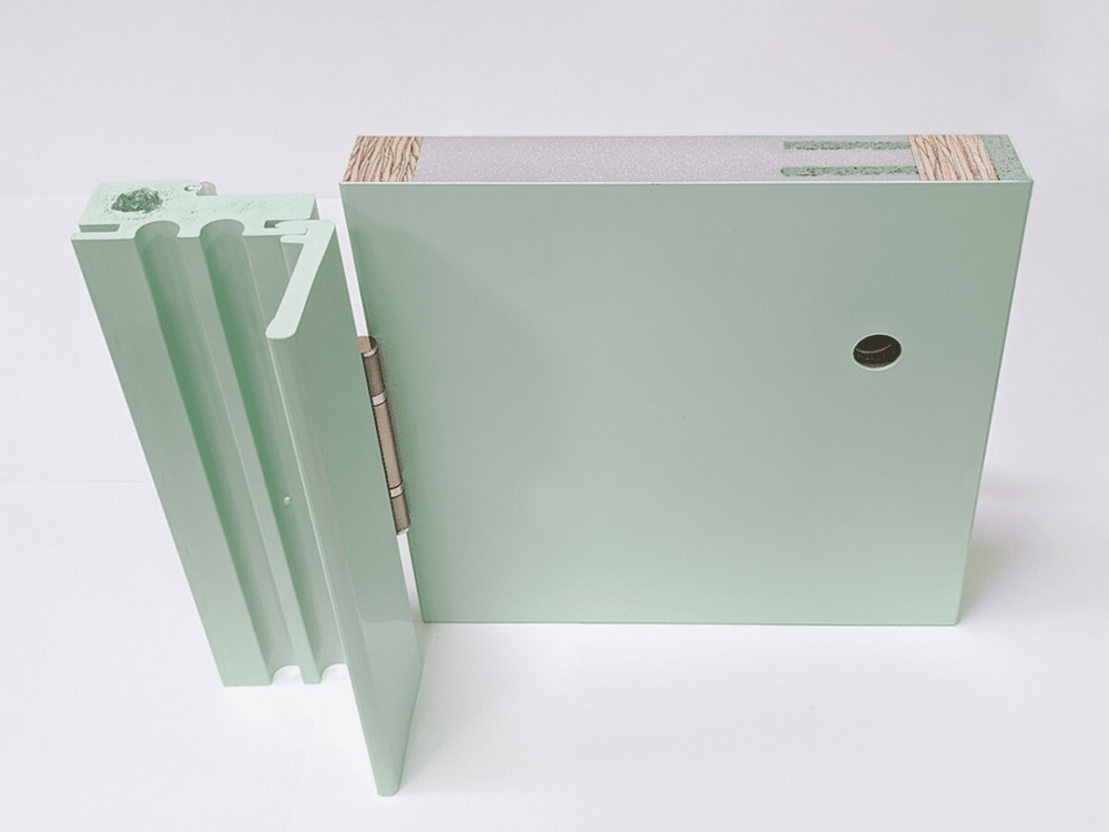 Дверь влагостойкая пластиковая KAPELLI classic Гладкая Моноколор Ментоловый 6019 + коробка