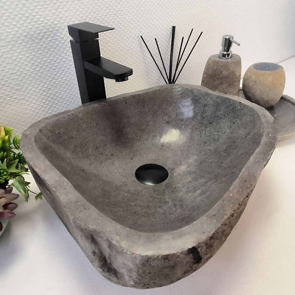 Раковина из речного камня RS-63341 (42*39*15) 0122