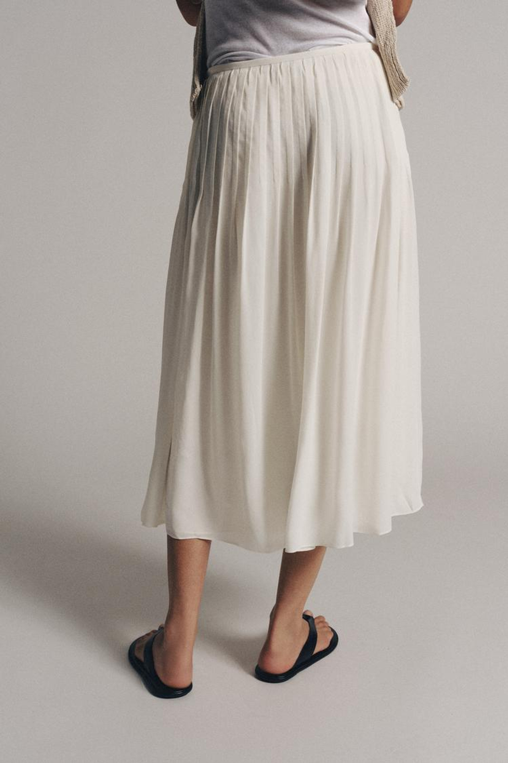 ZARA ЮБКА СО СКЛАДКАМИ — ZW COLLECTION, ЭКРЮ