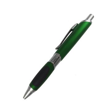 Ручка синяя, Цвет корпуса зелёный/серебристый