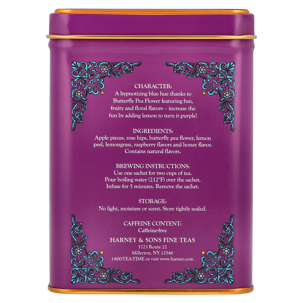 Harney & Sons, HT Tea Blends, пунш Indigo, без кофеина, 20 пакетиков, 40 г (1,4 унции)