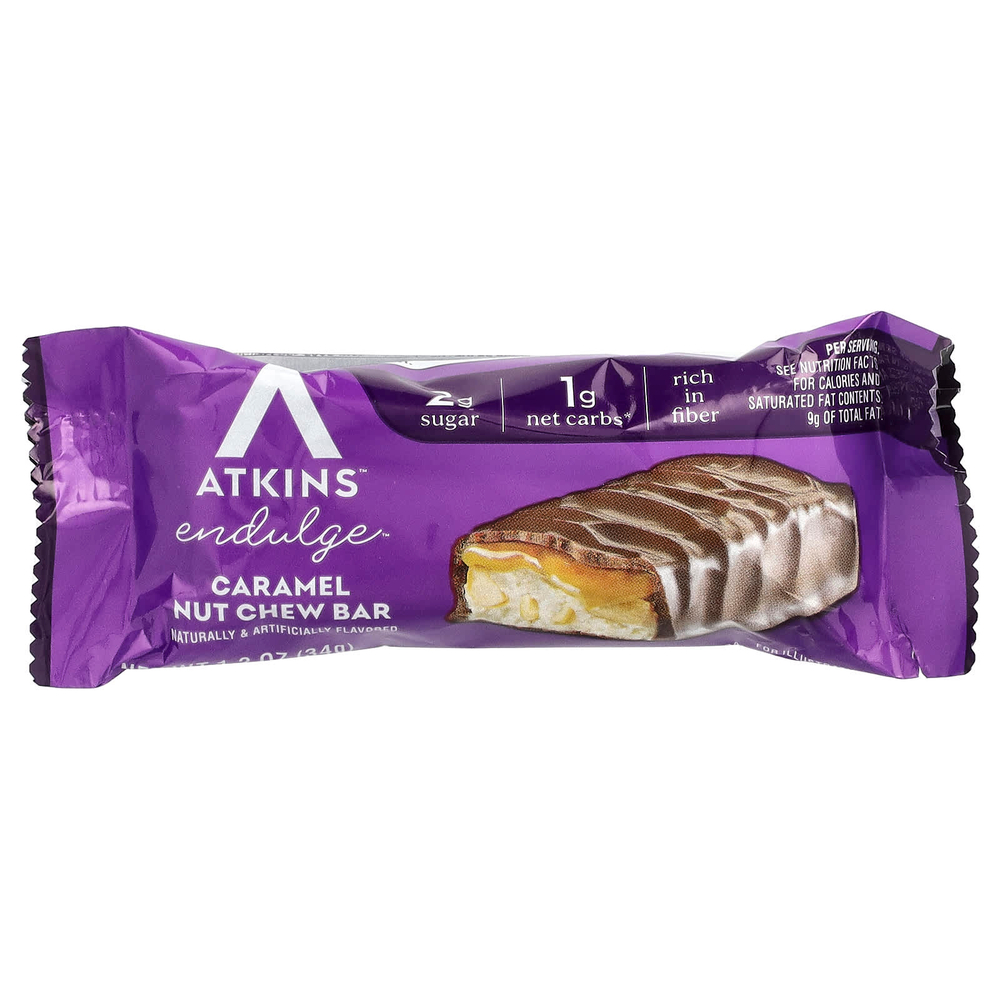 Atkins, Endulge, батончики с карамелью и орехами, 10 шт. по 32 г (1,2 унции)