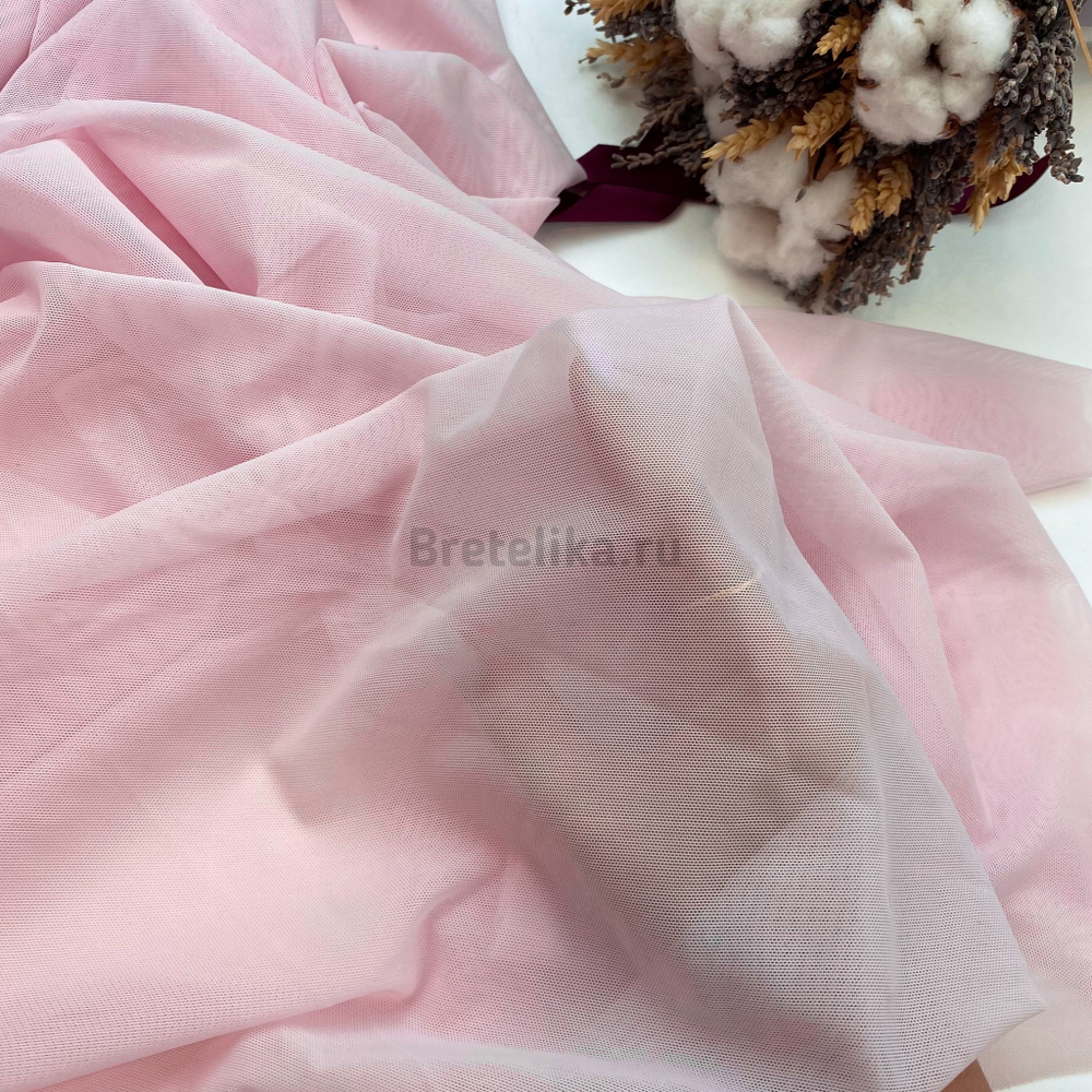 Сетка эластичная розовая однотонная, цв. 22