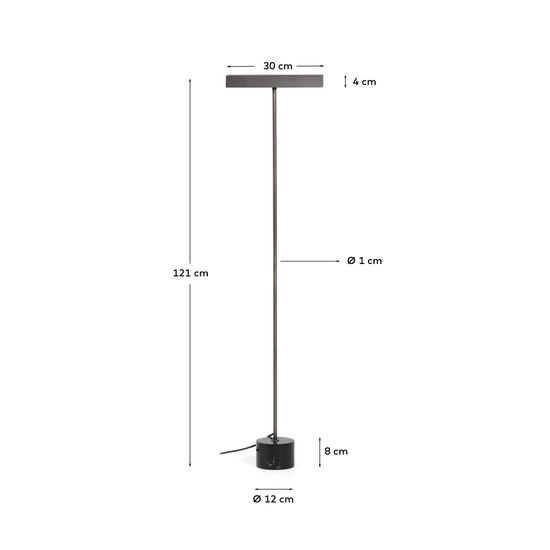 Торшер Lynor из черного металла с основанием из черного мрамора
