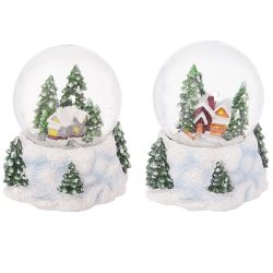 GAEM Фигурка декор в стекл шаре "Домик" (муз с ключ), D 10 см, L12 W12 H14,5 см, 2в.