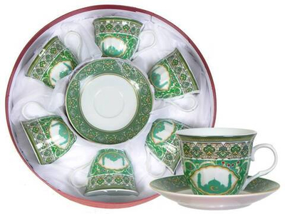 Чайный набор 12 предметов 230мл в круглой коробке (50914) Восточный