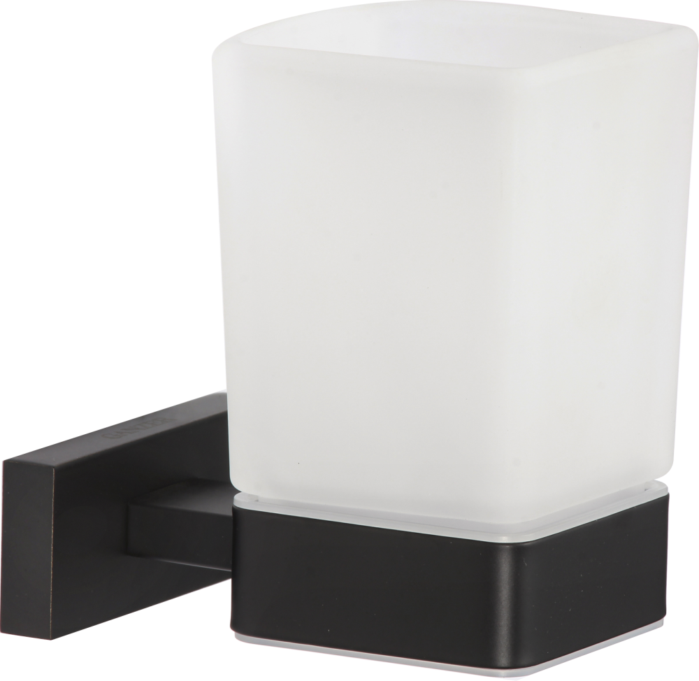 88060-C Стакан стекло "настенный" (ЧЕРНЫЙ) GANZER (20/1шт)