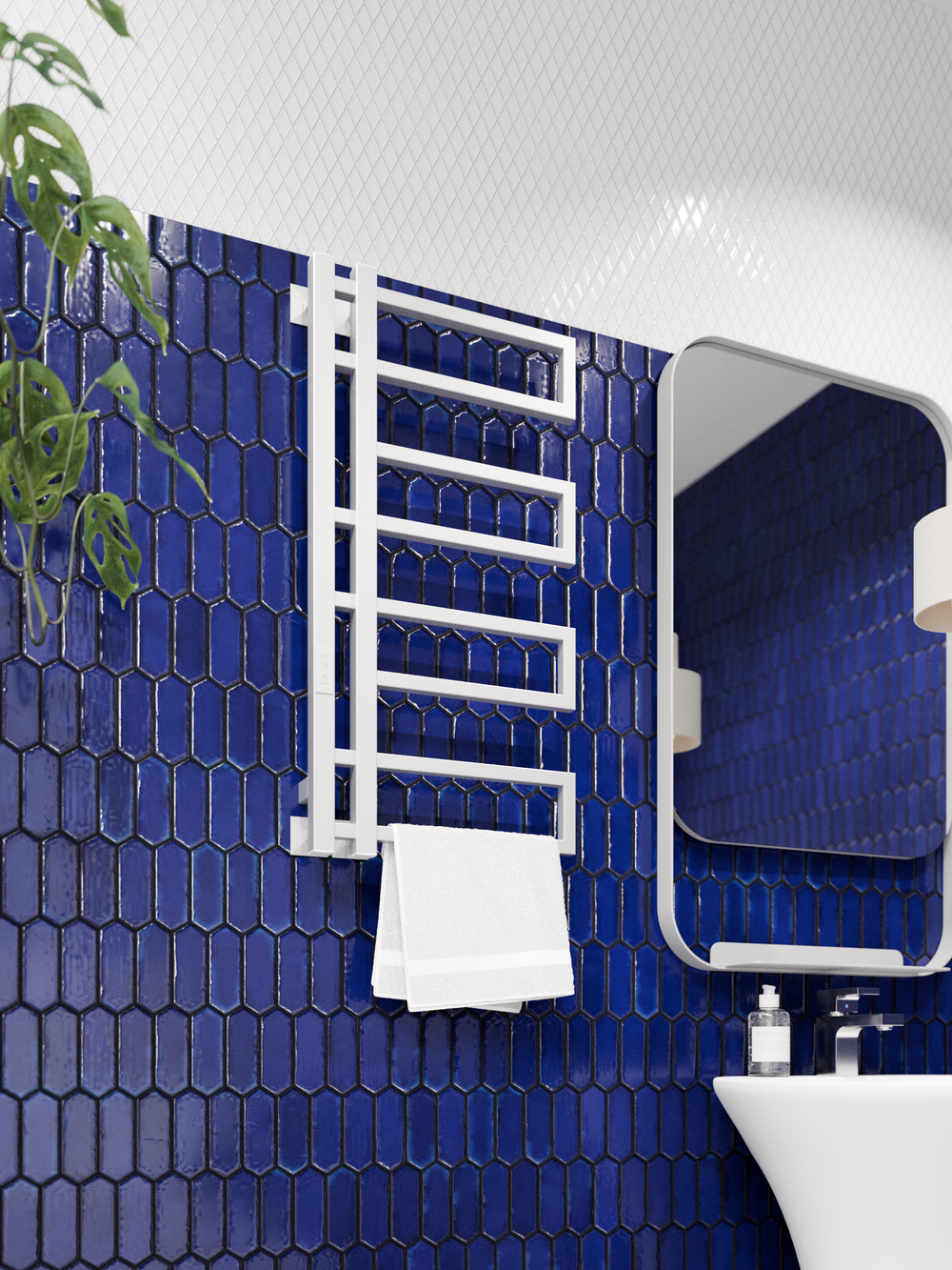 Полотенцесушитель электрический белый дизайнерский Tilos 80 х 40