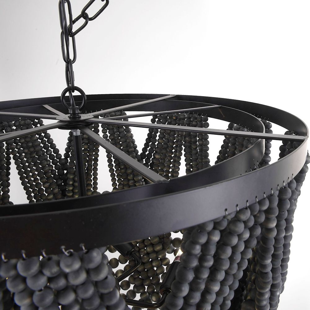 Подвесная Люстра Amelia Wood Bead Chandelier By Imperiumloft